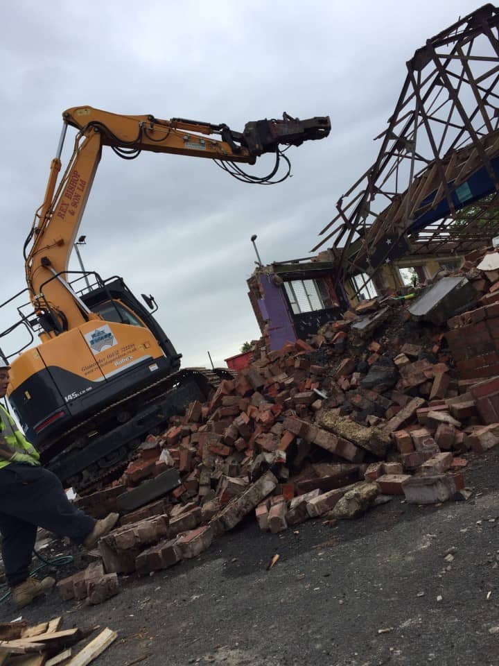 Digger excavating