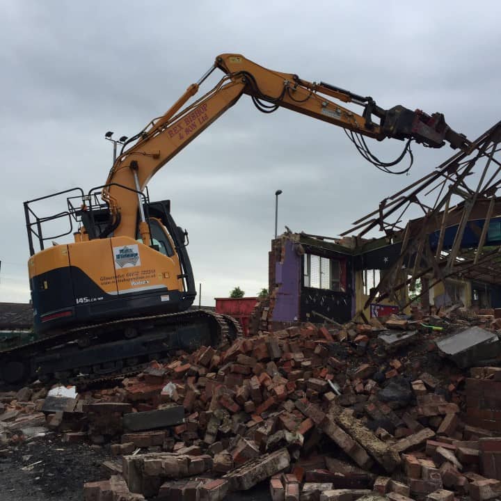 Digger excavating