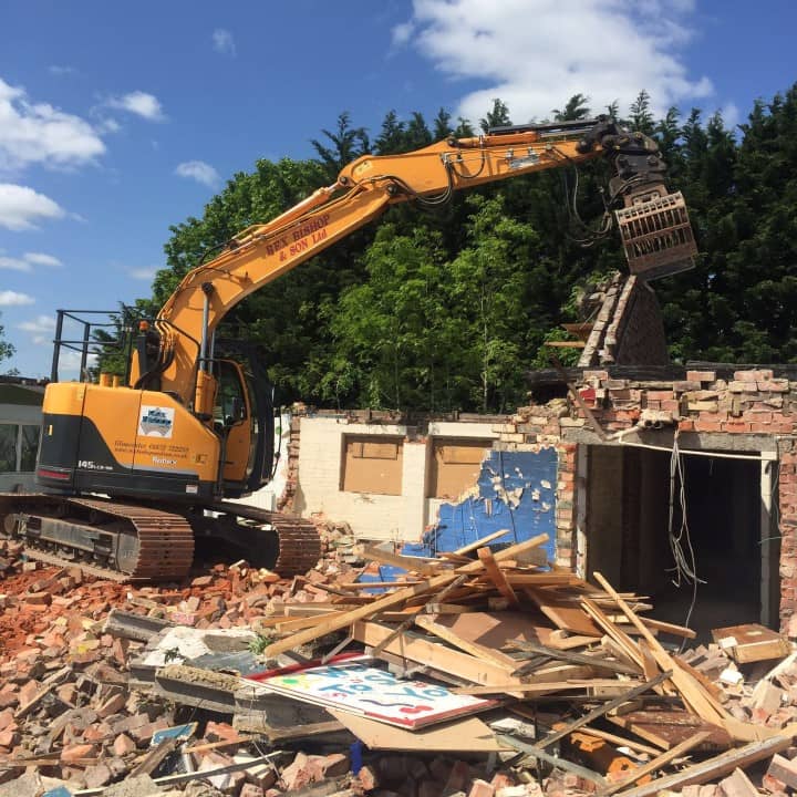 Digger excavating