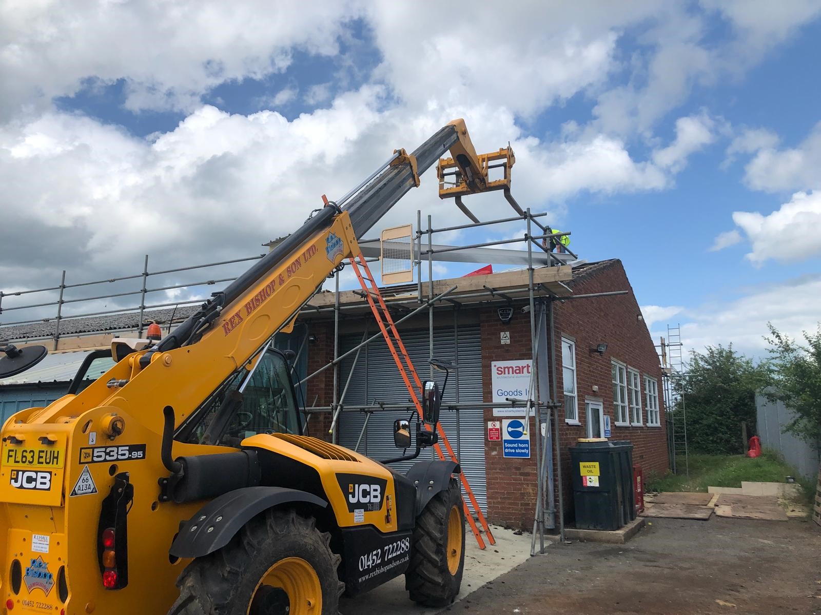 Machinery to remove asbestos from a roof